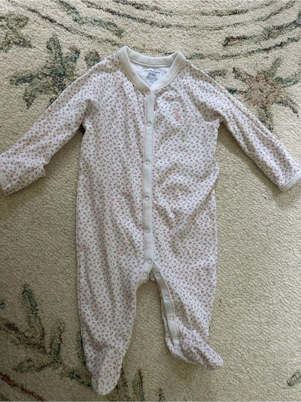 Ralph Lauren Floral Cotton Footed Coverall